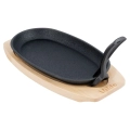 Patelnia do serwowania żeliwna z deską CAST LINE 24x14 cm