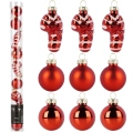 Bombki choinkowe szklane czerwone 3 cm 9 szt.