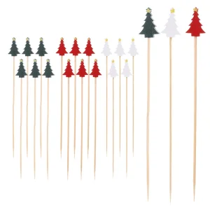 Wykałaczki do przekąsek bambusowe choinka 13 cm 20 szt.