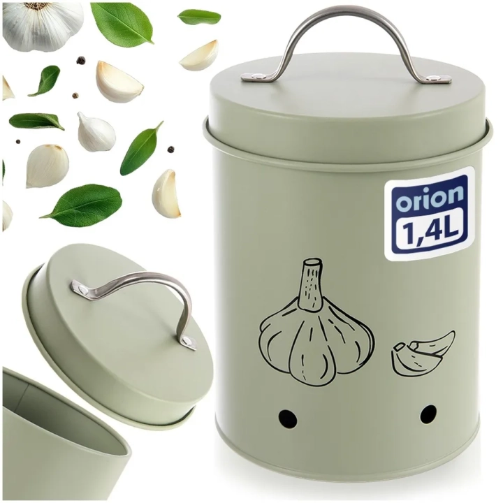 Pojemnik na warzywa i owoce metalowy zielony GREENISH 1,4 l