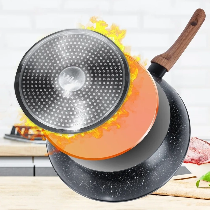 Patelnia granitowa ze szklaną pokrywką BLACK&WOOD 28 cm, 3,5 l