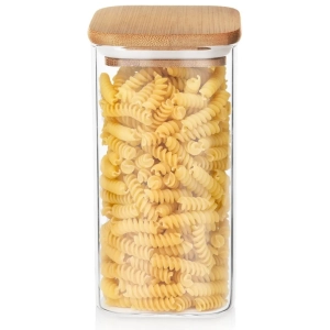 Pojemnik na produkty sypkie szklany z pokrywką i uszczelką 1,5 l