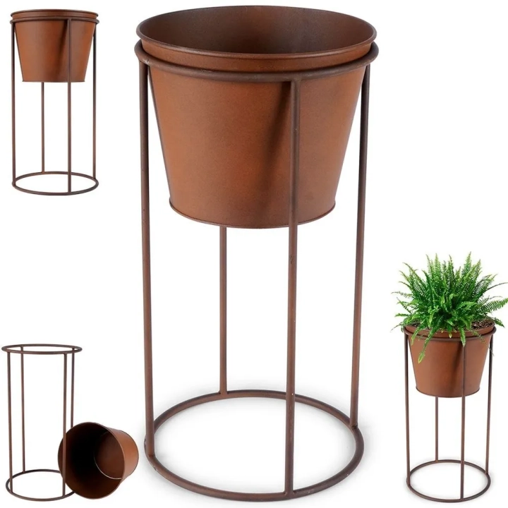 Osłonka na doniczkę na stojaku metalowa 44 cm