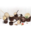 Rondel emaliowany brązowy BROWN 14 cm, 900 ml