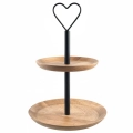 Patera drewniana 2-poziomowa MANGO 37 cm