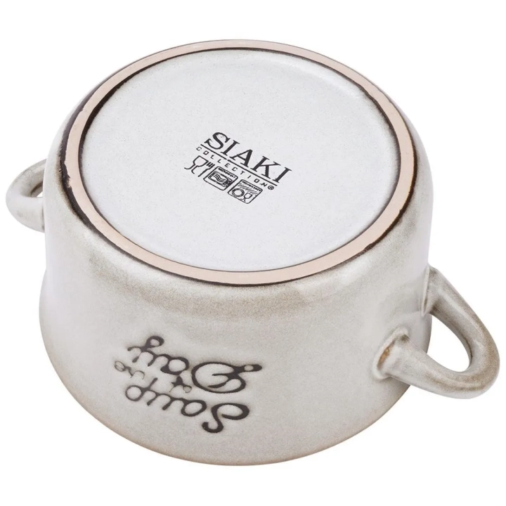 Miska bulionówka ceramiczna szara 600 ml