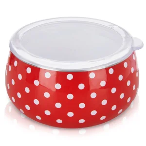 Miska emaliowana z pokrywką TECKA 600 ml