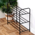 Regał na buty metalowy czarny 3-poziomowy 63x28x60 cm