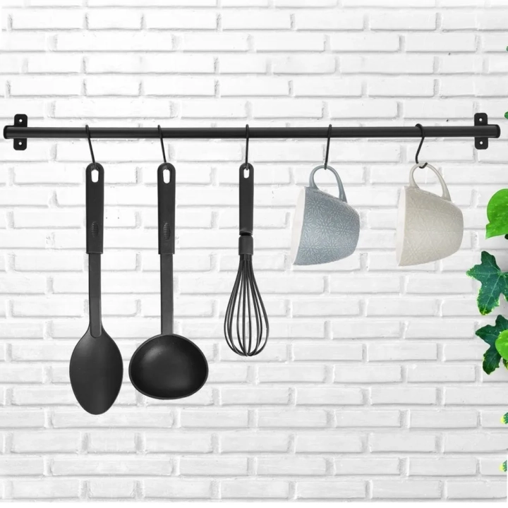 Reling kuchenny metalowy czarny RADKA 78,5 cm