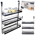 Półka kuchenna zawieszana na relingu metalowa czarna RADKA 32x11x46 cm