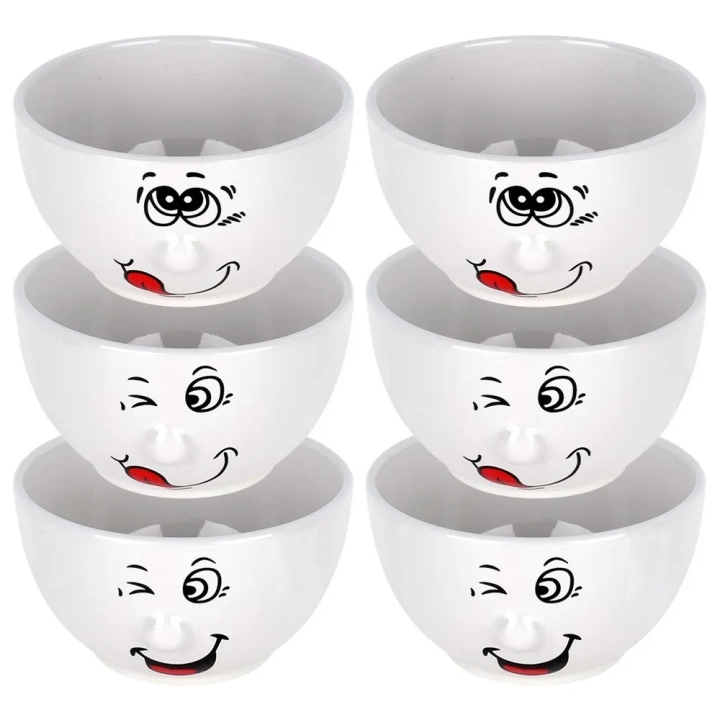 Miseczki ceramiczne buźki 13,5 cm, 550 ml 6 szt.