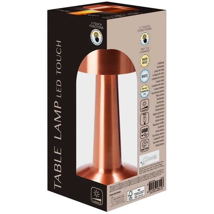Lampka stołowa miedziana 21 LED 21 cm