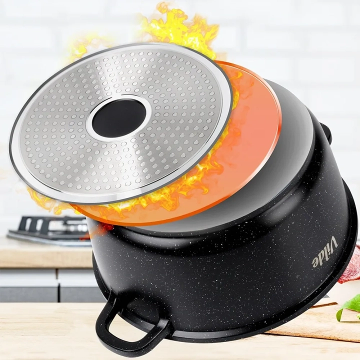 Garnek granitowy ze szklaną pokrywką TERRUNA AROMA 24 cm, 4 l