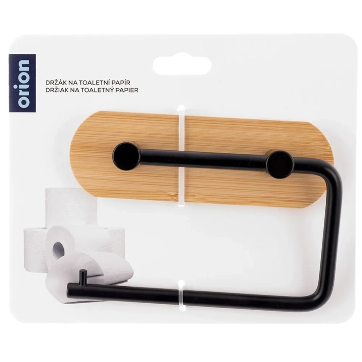 Uchwyt na papier toaletowy metalowy bambusowy czarny BLACK 13,5 cm