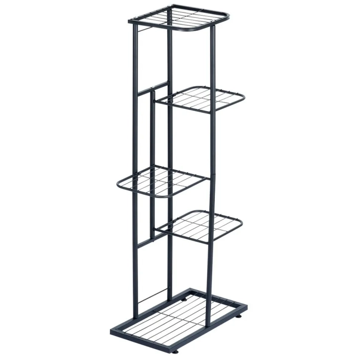 Kwietnik metalowy czarny 5-poziomowy 96 cm
