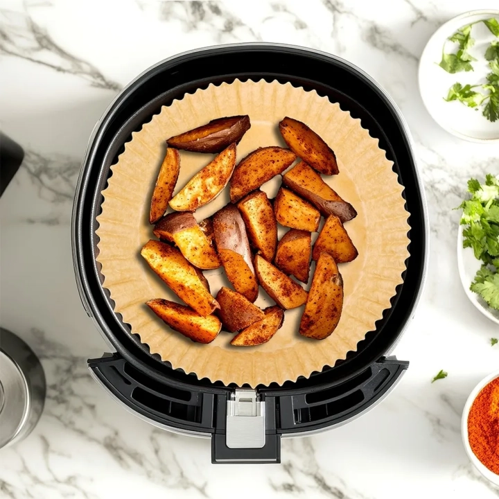 Wkład do frytkownicy beztłuszczowej Air Fryer papierowy okrągły 19 cm 100 szt.