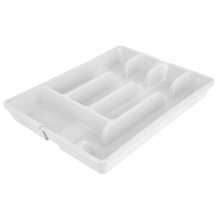 Wkład na sztućce do szuflady rozsuwany biały 36,5x27,5-44 cm