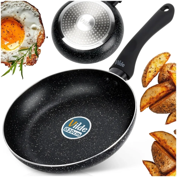 Patelnia granitowa BLACK LINE 20 cm