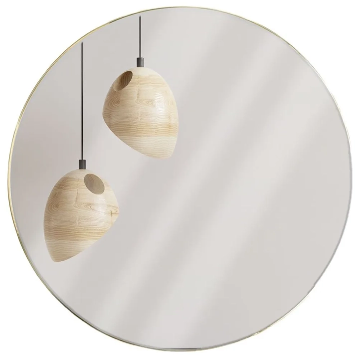 Lustro ścienne złote okrągłe 55 cm