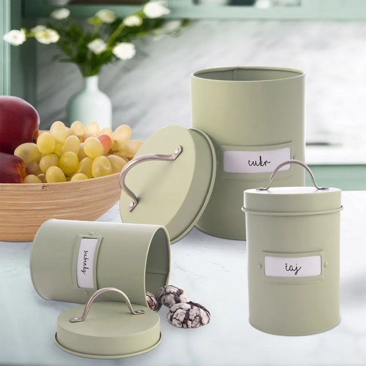 Pojemnik do przechowywania metalowy zielony GREENISH 1,3 l