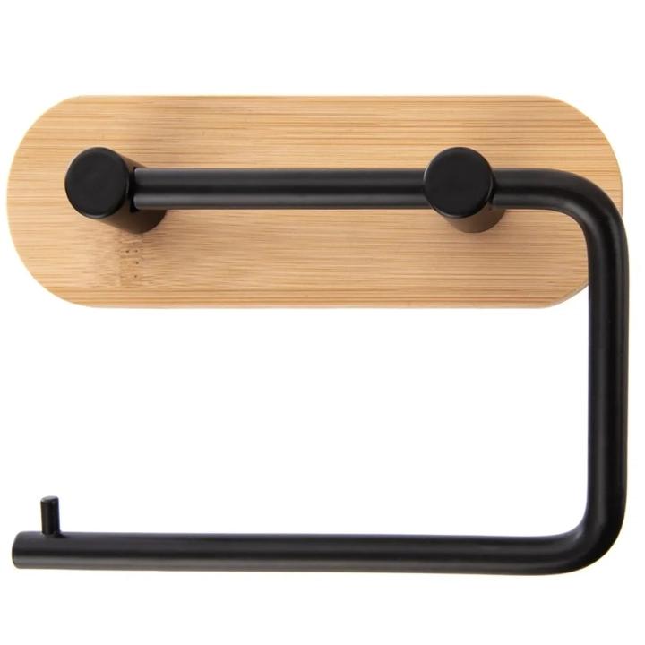 Uchwyt na papier toaletowy metalowy bambusowy czarny BLACK 13,5 cm