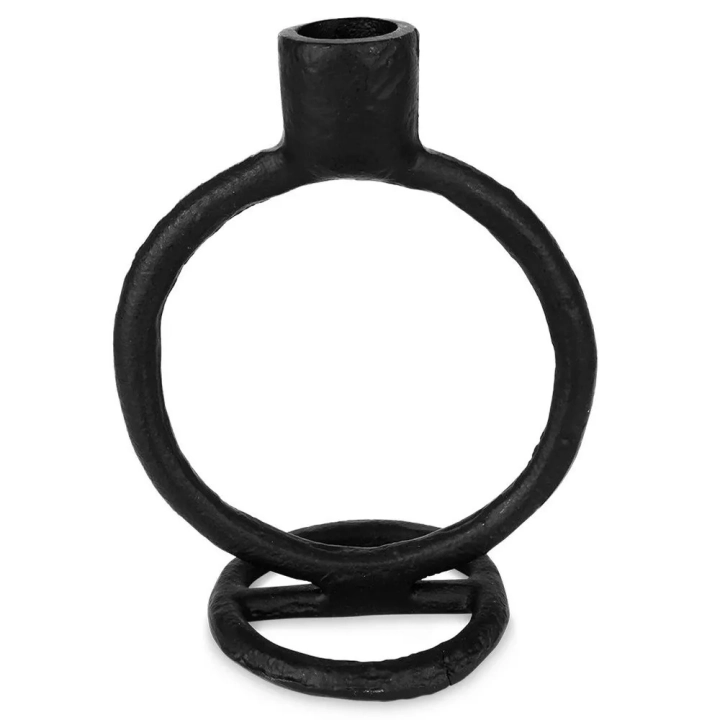 Świecznik aluminiowy czarny 15 cm