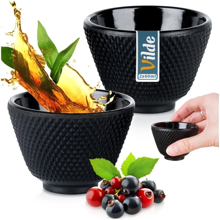 Czarki do herbaty żeliwne emaliowane CAST LINE 60 ml 2 szt.