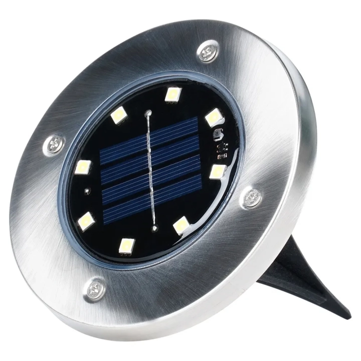 Lampki ogrodowe solarne LED stalowe wbijane 11,5 cm 12 szt.