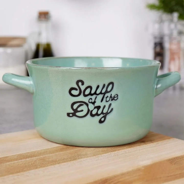 Miska bulionówka ceramiczna zielona 600 ml