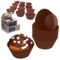 Foremki do muffinek silikonowe pomarańczowa SILLINIE 12 szt.