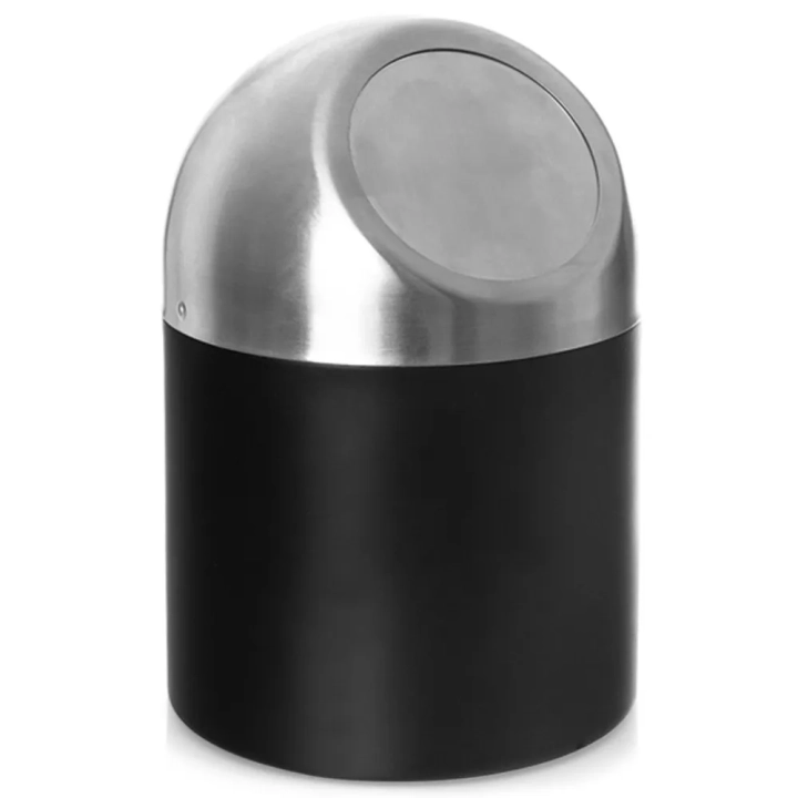 Kosz na śmieci łazienkowy stalowy BLACK 1,2 l