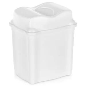 Kosz na śmieci plastikowy biały 5 l