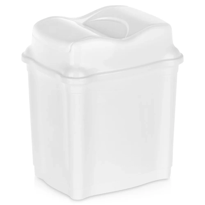 Kosz na śmieci plastikowy biały 5 l
