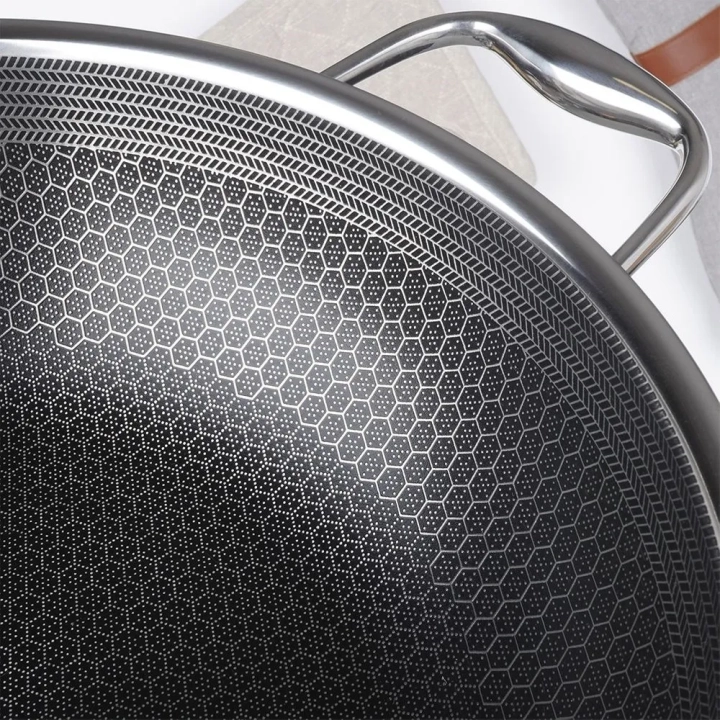 Patelnia wok stalowa nieprzywierająca COOKCELL 28 cm