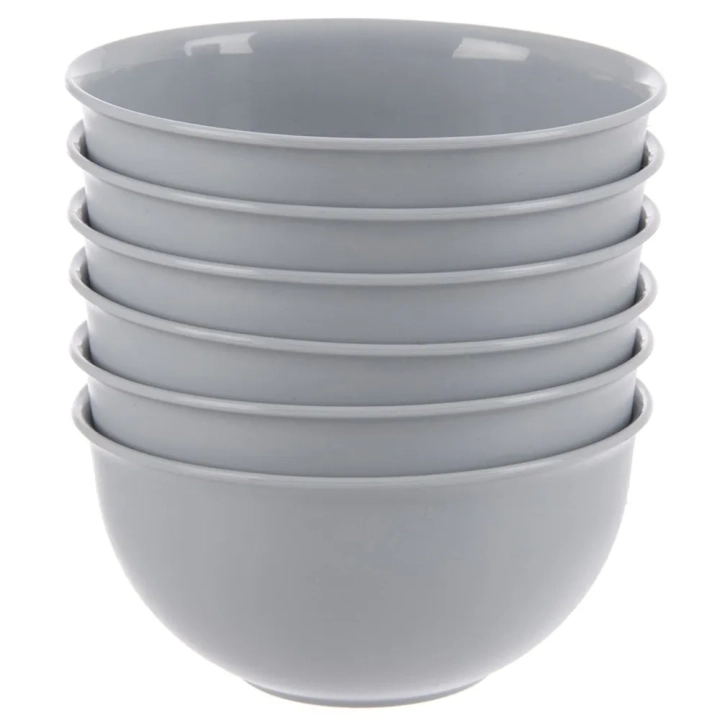 Miseczki plastikowe szare SANDY 13 cm, 500 ml 6 szt.