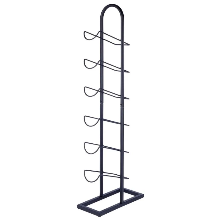 Stojak na wino metalowy czarny 6 butelek 27x13x84,5 cm