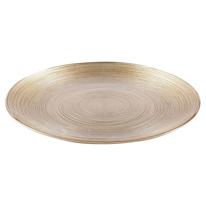 Talerz deserowy szklany złoty 21 cm