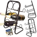 Stojak na wino metalowy czarny 6 butelek 22,5x39 cm