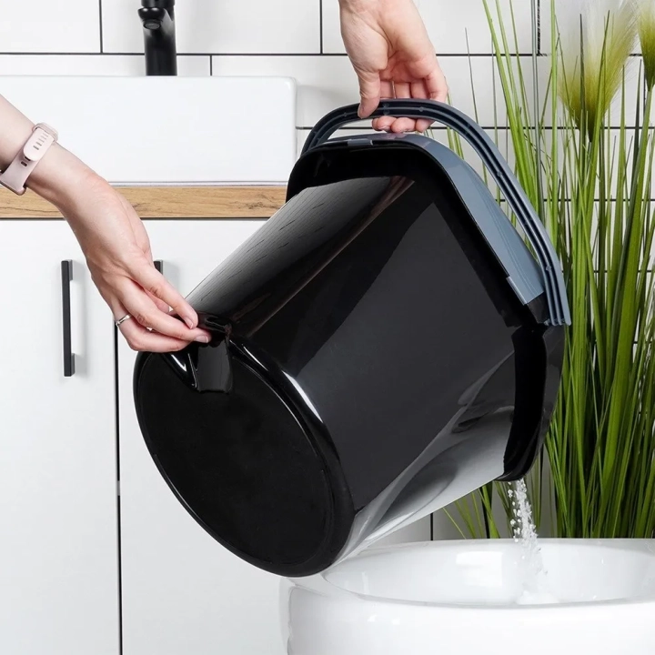 Wiadro do mopa z wyciskaczem plastikowe czarne 14 l