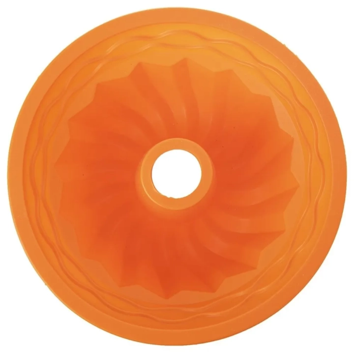Forma do babki silikonowa z kominem pomarańczowa SILLINIE 23,5 cm