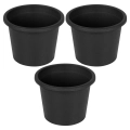 Doniczka ogrodowa plastikowa czarna okrągła 14,5 cm 3 szt.