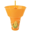 Kubek z miską na popcorn pomarańczowy 500 ml