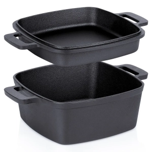 Garnek z pokrywką żeliwny 2w1 CAST LINE 25 cm, 4,5 l / 1,8 l