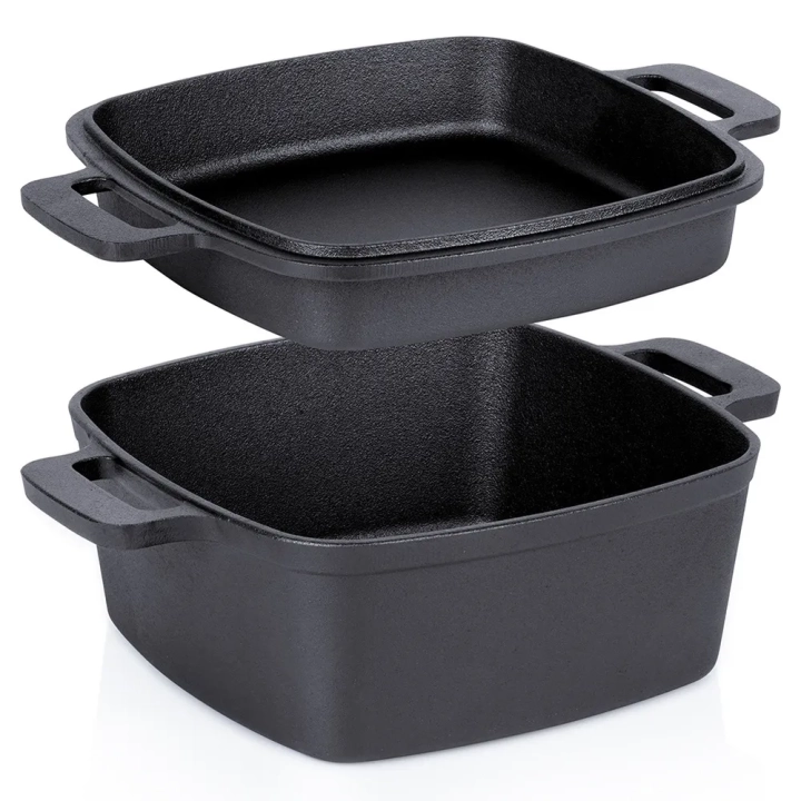 Garnek z pokrywką żeliwny 2w1 CAST LINE 25 cm, 4,5 l / 1,8 l