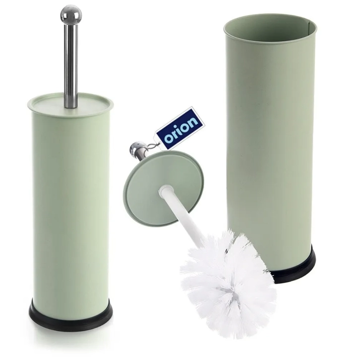 Szczotka do toalety ze stojakiem metalowa zielona GREENISH 10x38,5 cm