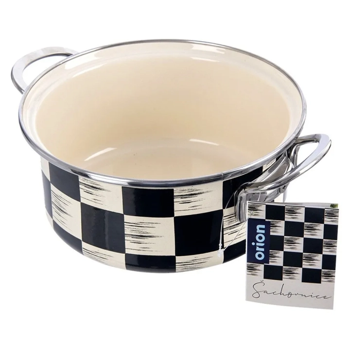 Garnek emaliowany SZACHOWNICA 20 cm, 2,2 l