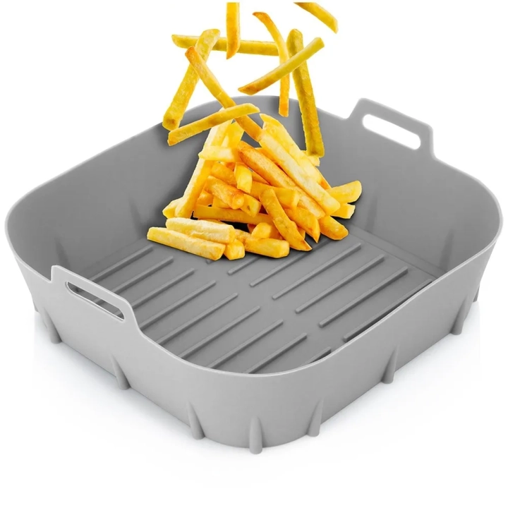 Wkład do frytkownicy Air Fryer beztłuszczowej silikonowy szary 22 cm