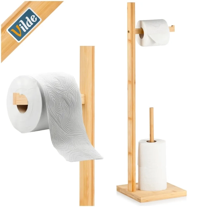 Stojak na papier toaletowy drewniany 70 cm