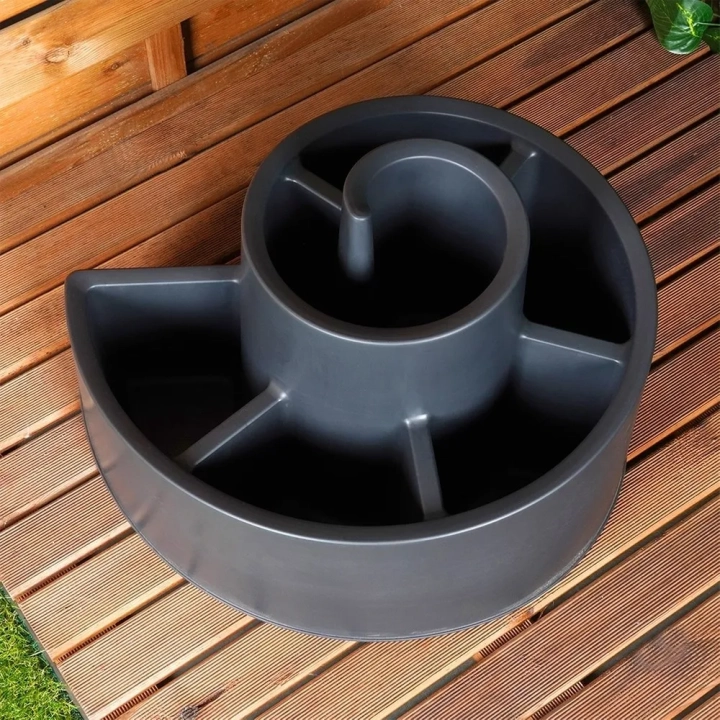 Kwietnik ogrodowy plastikowy czarny spiralny 53x43,5x32,5 cm