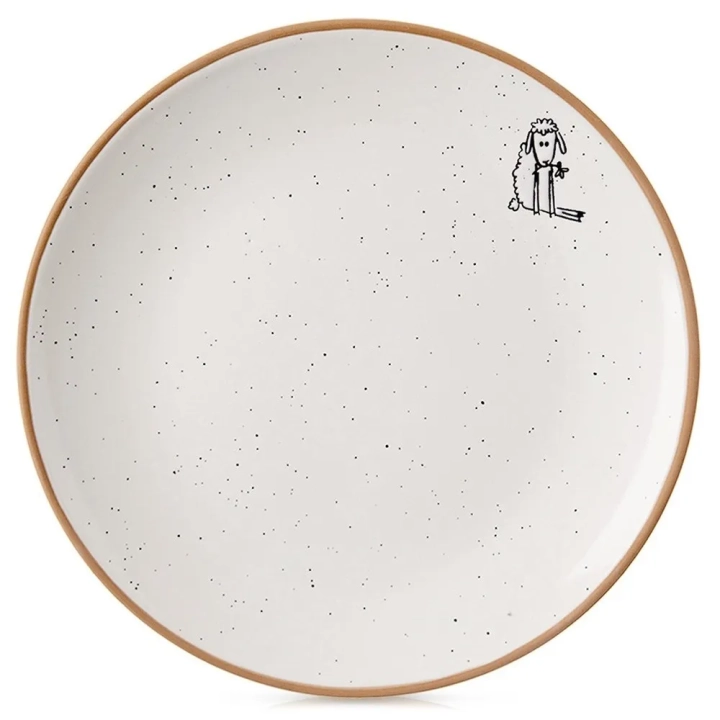 Talerz deserowy ceramiczny beżowy 20 cm